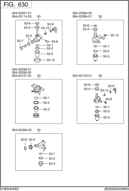 Fuel,lubricant Group Diagram and Parts List for EH650DA2542 EH650 Subaru Engine
