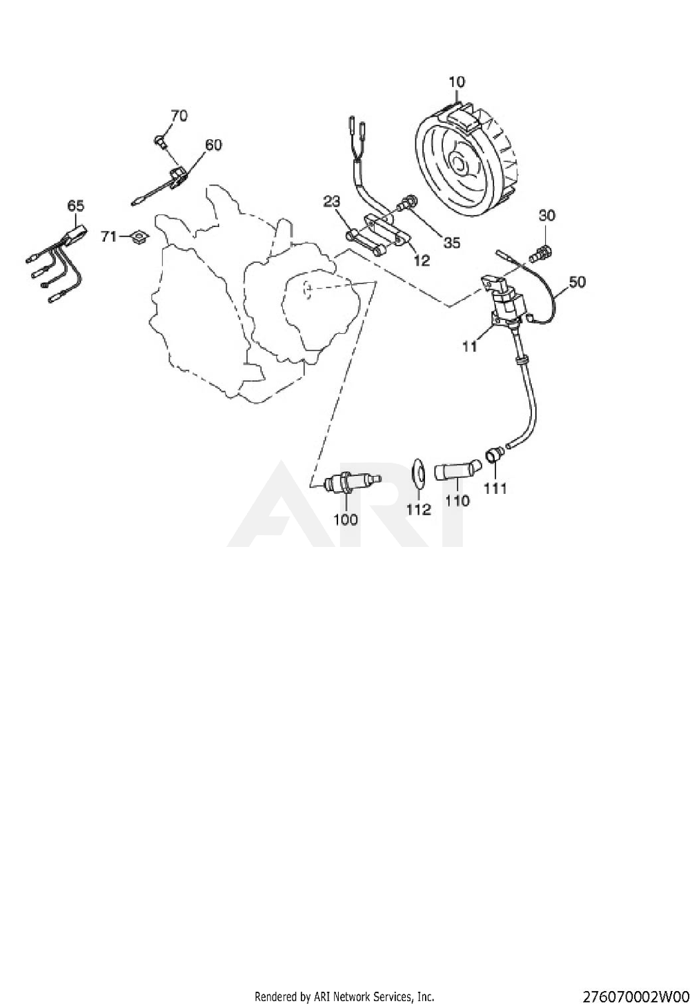 700 Electric Device Diagram and Parts List for EX130DE5010  Subaru Engine