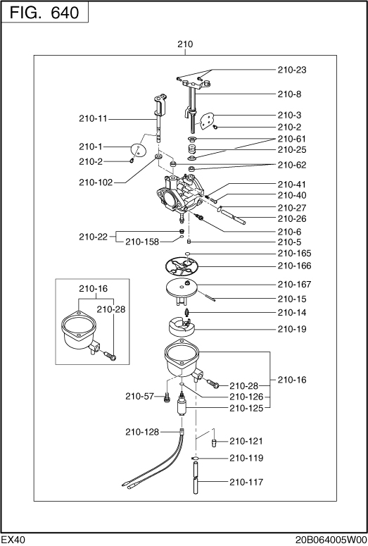 Fuel Lubricant Diagram and Parts List for EX400DM5030 EX400 Subaru Engine