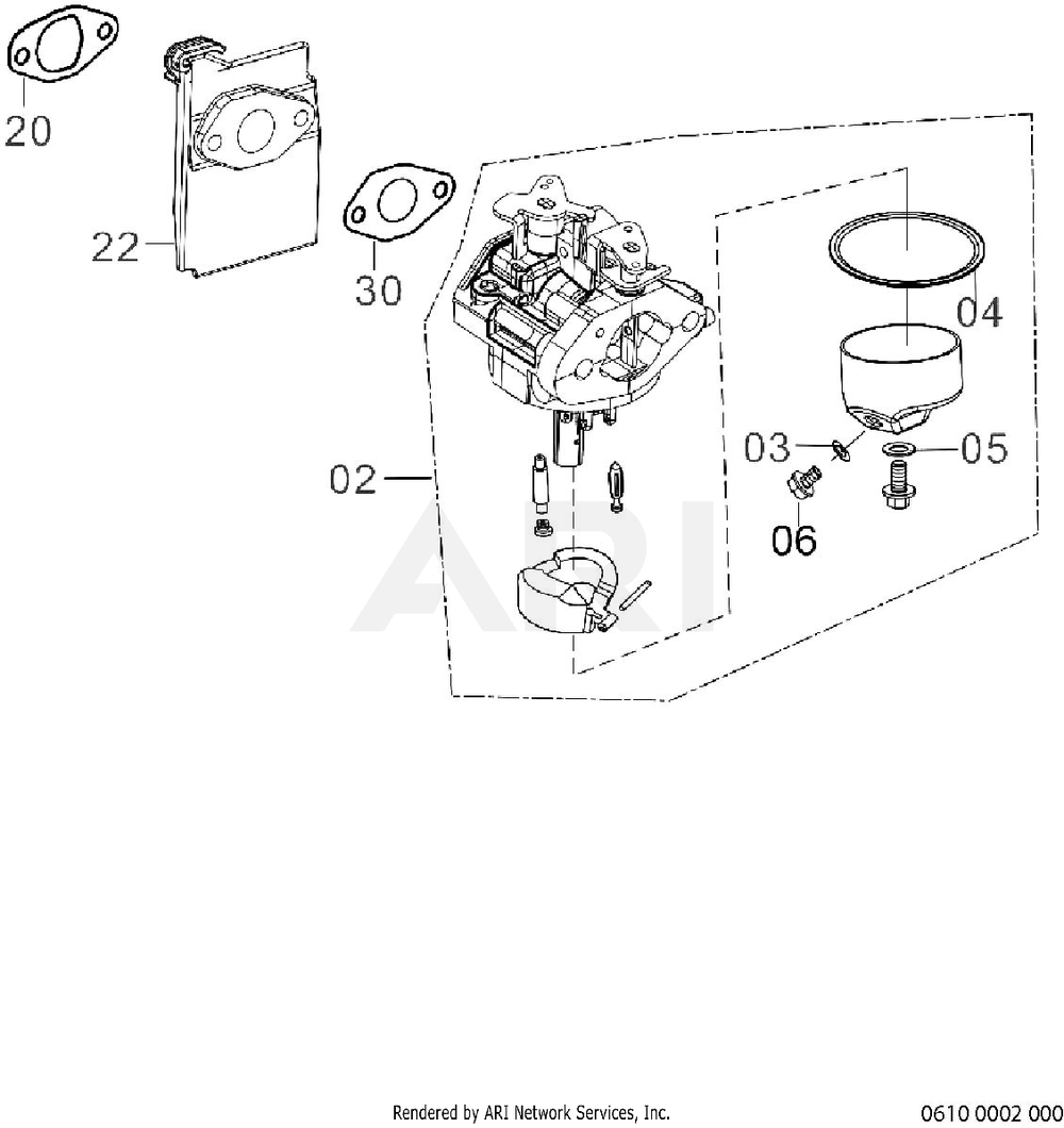 610 Fuel And Lubricant Diagram and Parts List for EA190VS5030  Subaru Engine
