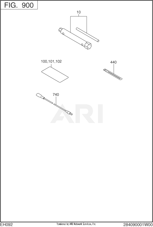 900 Accessory Diagram and Parts List for EH092F47210  Subaru Engine