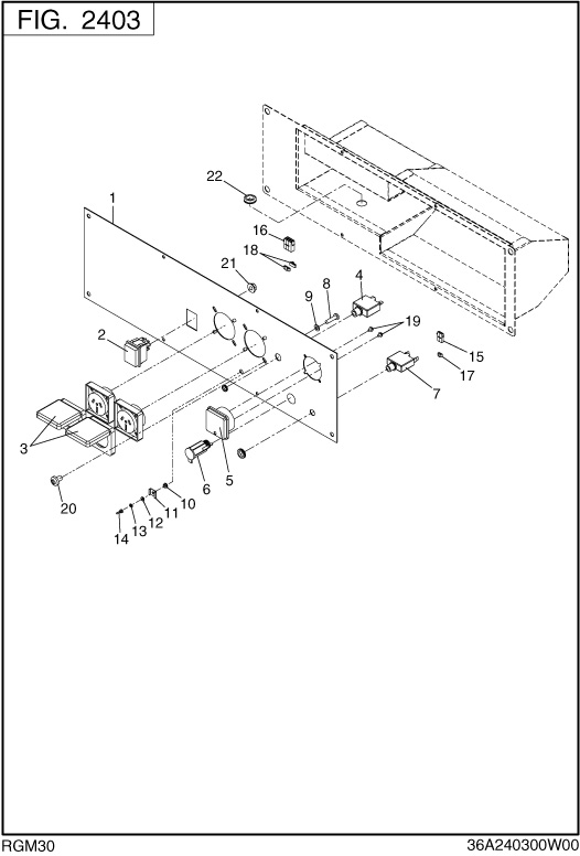 Controlbox Diagram and Parts List for RGM30018010 RGX3000 Subaru Generator
