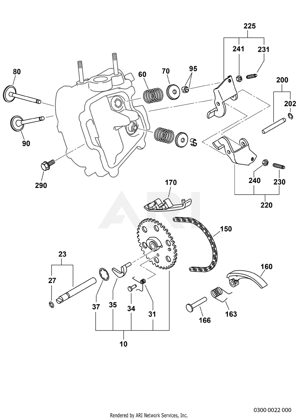 300 Intake And Exhaust Diagram and Parts List for EX270D10230  Subaru Engine