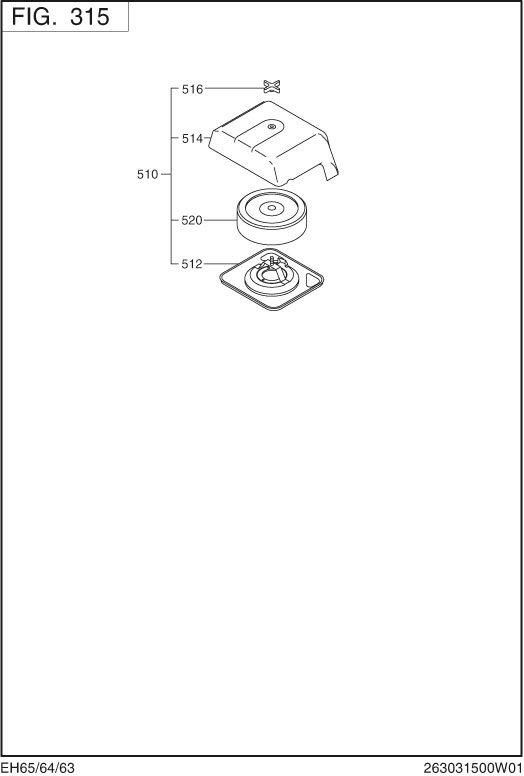 Intake,exhaust Group Diagram and Parts List for EH650DA2542 EH650 Subaru Engine