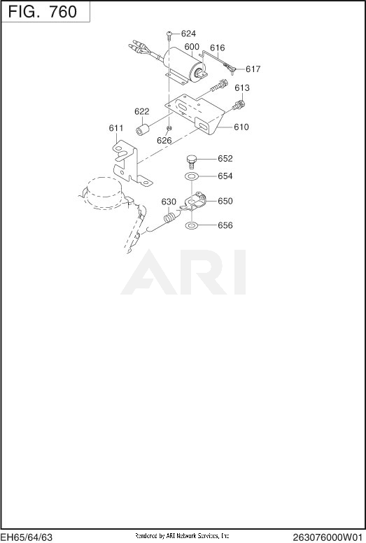 760 Electric Device Diagram and Parts List for EH650DC2471  Subaru Engine