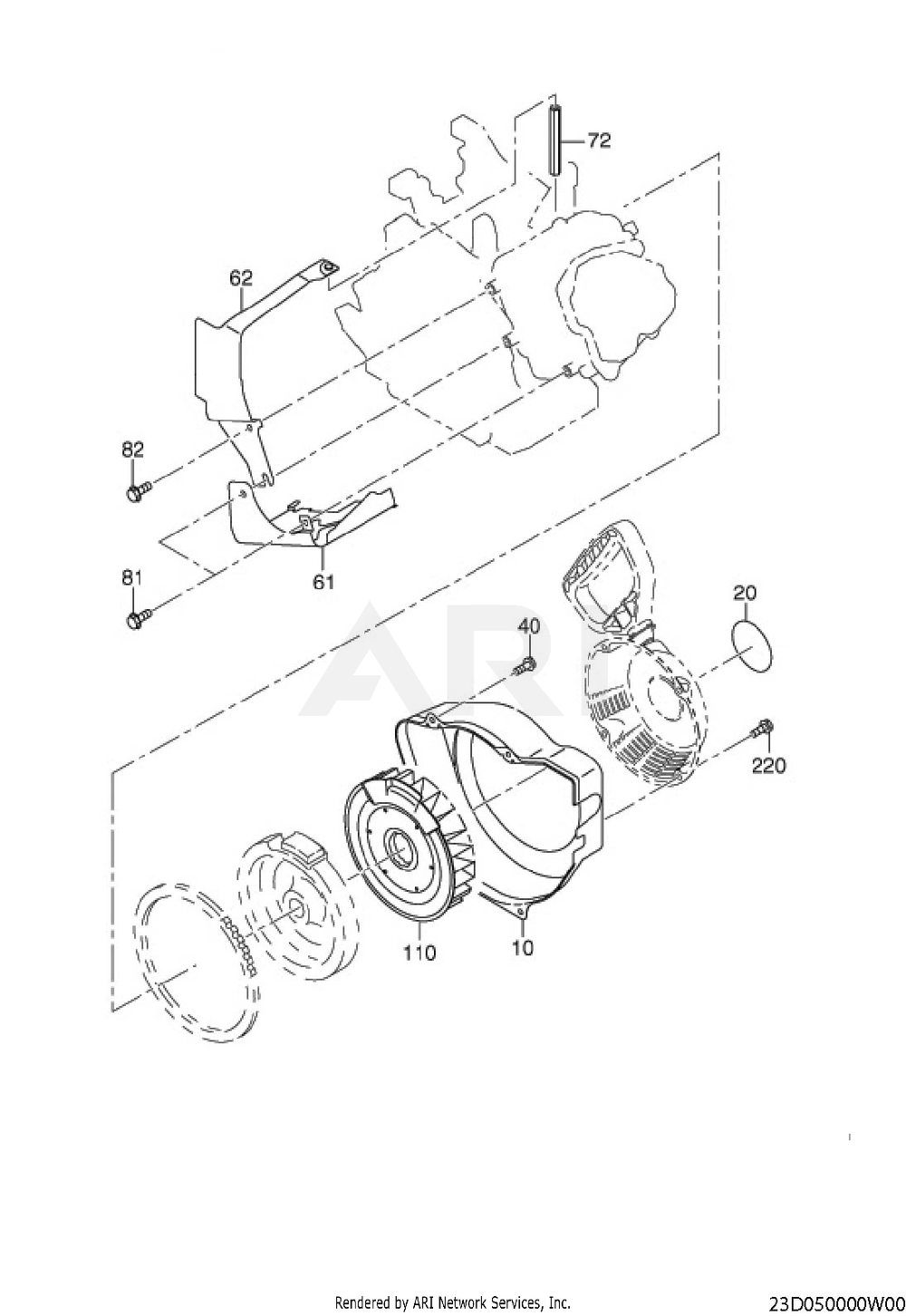 500 Cooling And Starting Diagram and Parts List for EE400DSM500  Subaru Engine
