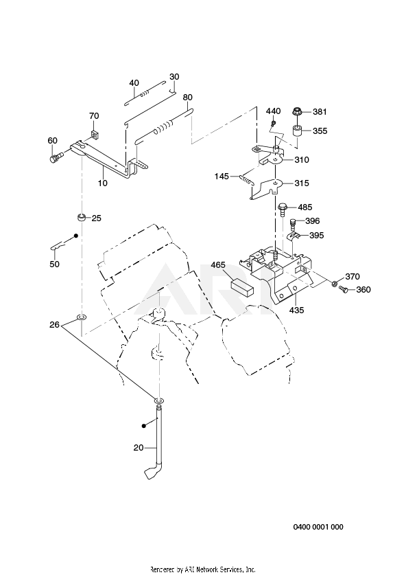 400 Governor Diagram and Parts List for EH722DSF081  Subaru Engine