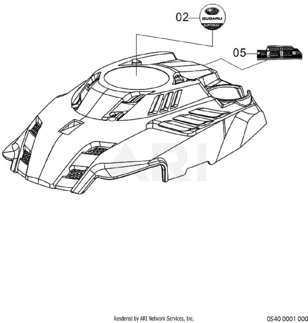 540 Cooling And Starting Diagram and Parts List for EA190VS5030  Subaru Engine