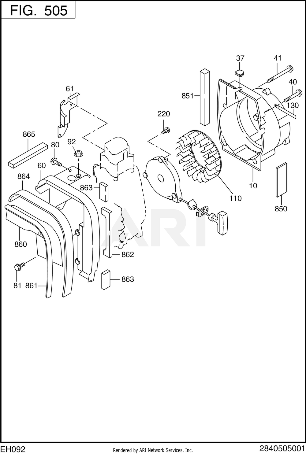 500 Cooling And Starting Diagram and Parts List for RGS17023080  Subaru Generator