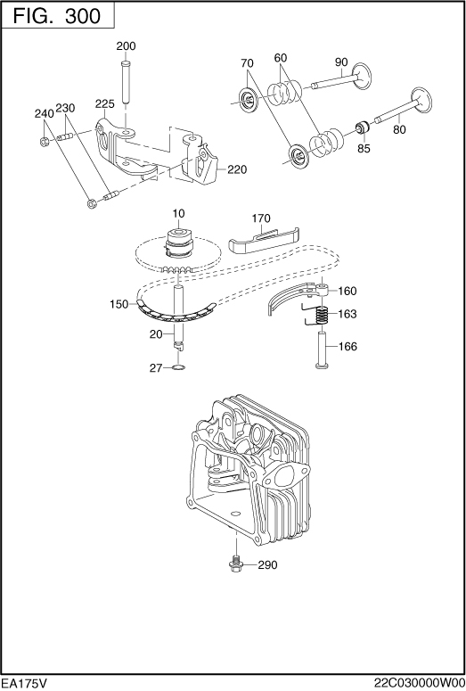 Intake,exhaust Diagram and Parts List for EA175V73060 EA175 Subaru Engine