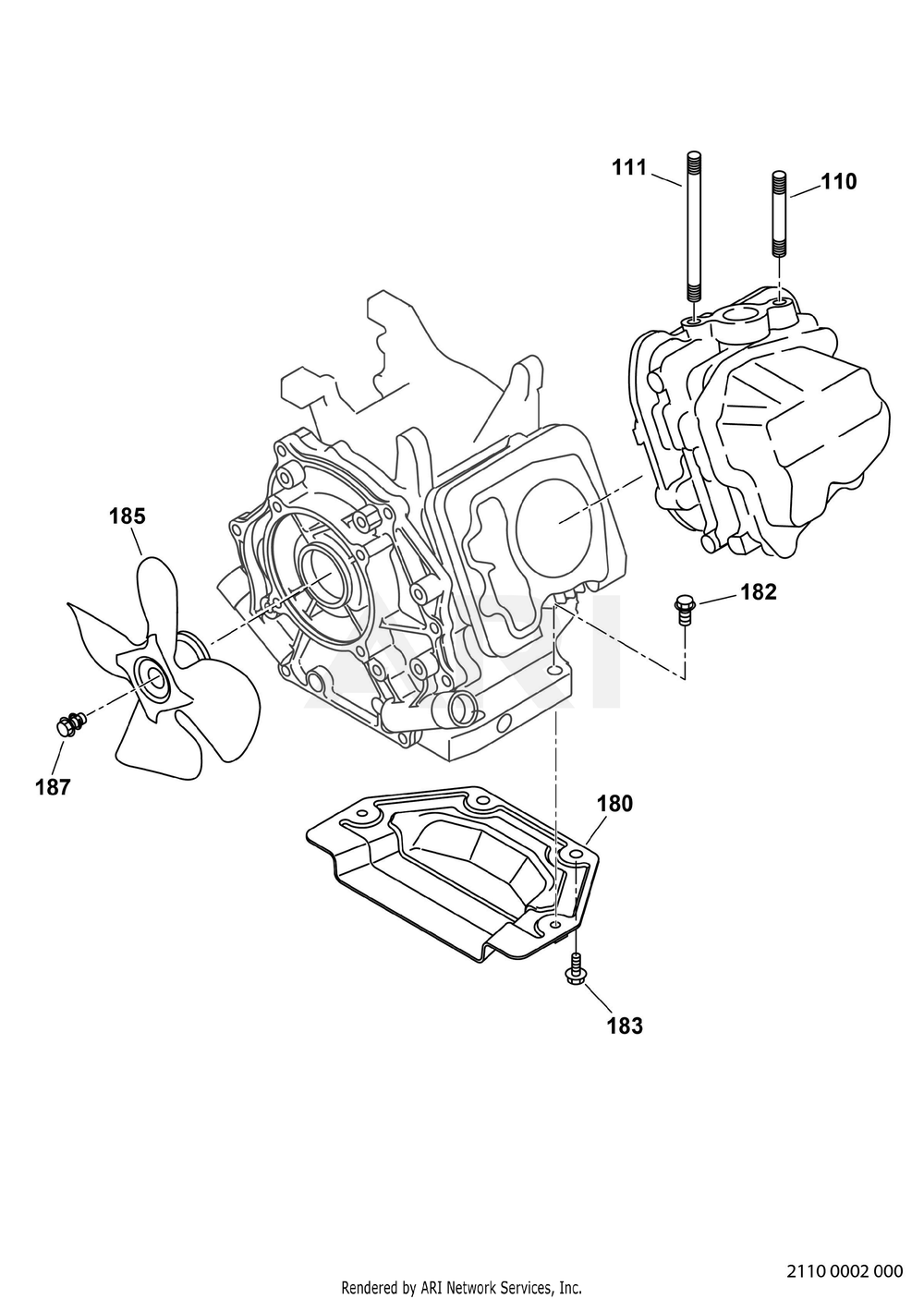 2110 Engine Diagram and Parts List for RAS43023544  Subaru Generator