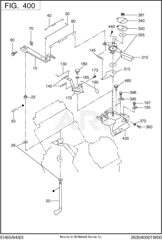 400 Governor Diagram and Parts List for EH650DC5481  Subaru Engine