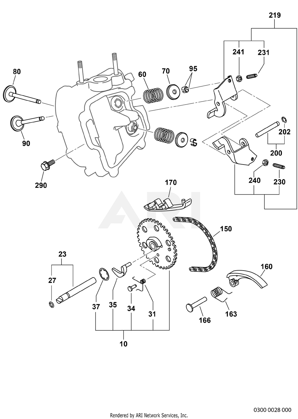 300 Intake And Exhaust Diagram and Parts List for EX170DM2611  Subaru Engine