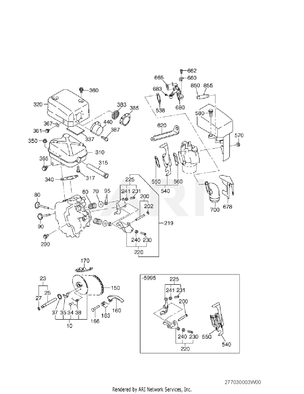 300 Intake And Exhaust Diagram and Parts List for EX170DM2471  Subaru Engine