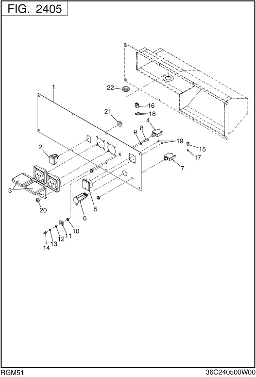 Control Box Diagram and Parts List for RGM51018010 RGX5100 Subaru Generator
