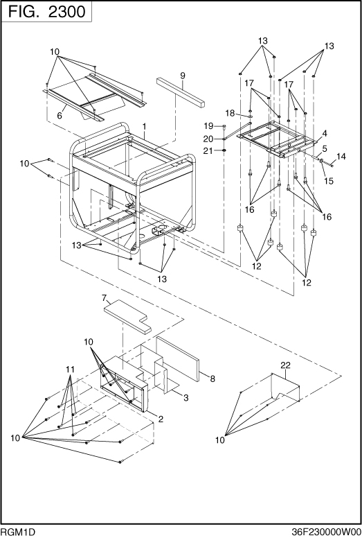Pipe Frame Diagram and Parts List for RGM1D018000 RGV14000 Subaru Generator