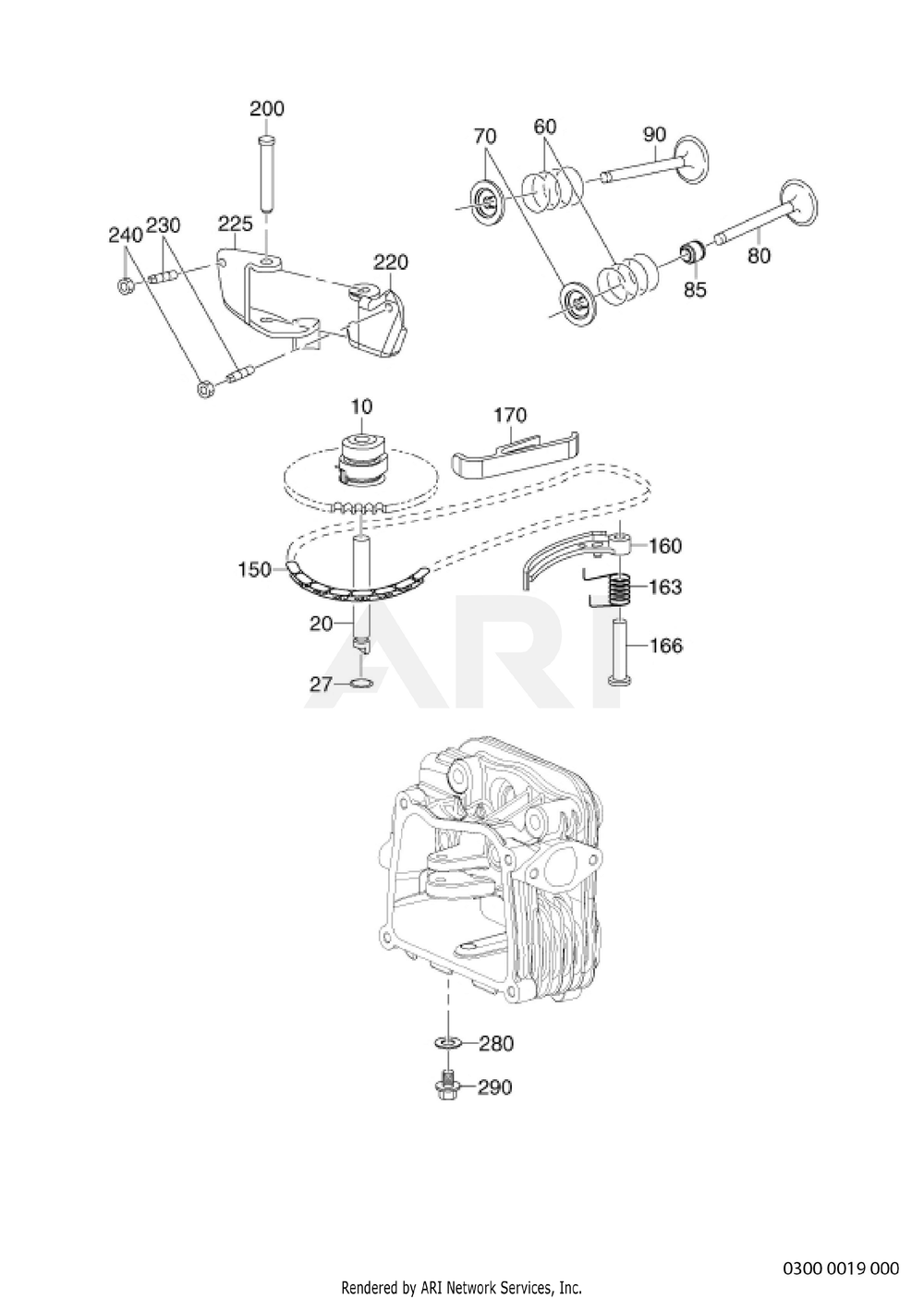 300 Intake And Exhaust Diagram and Parts List for EA190V50160  Subaru Engine