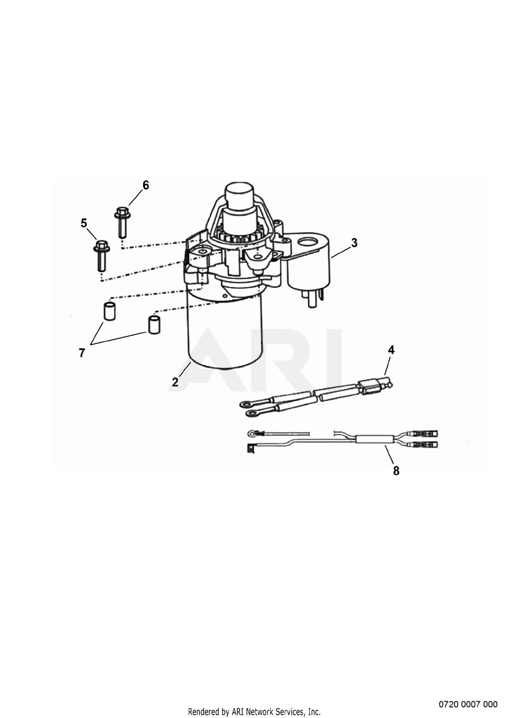 720 Starter Motor Diagram and Parts List for EA175VS7300  Subaru Engine