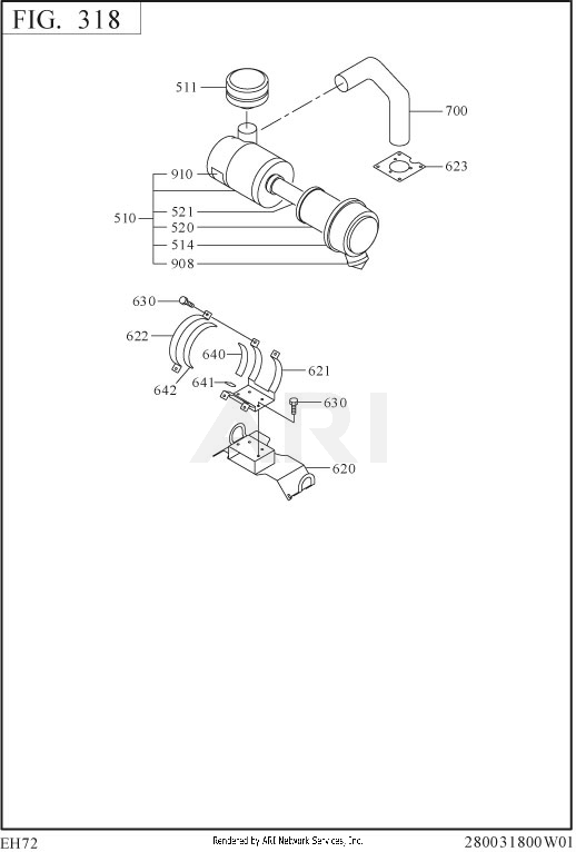 315 Intake Diagram and Parts List for EH722DSF540  Subaru Engine