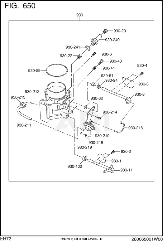 650 Fuel And Lubricant Diagram and Parts List for EH722LD2620  Subaru Engine
