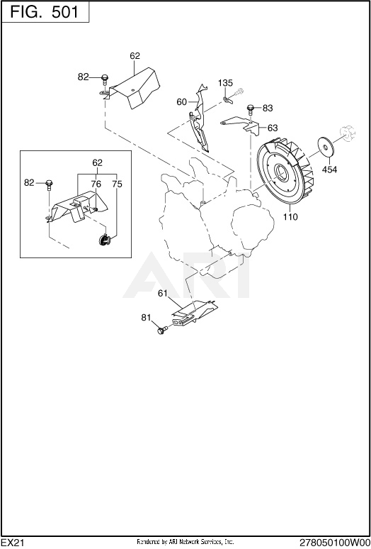 500 Cooling And Starting Diagram and Parts List for EX210DS2182  Subaru Engine