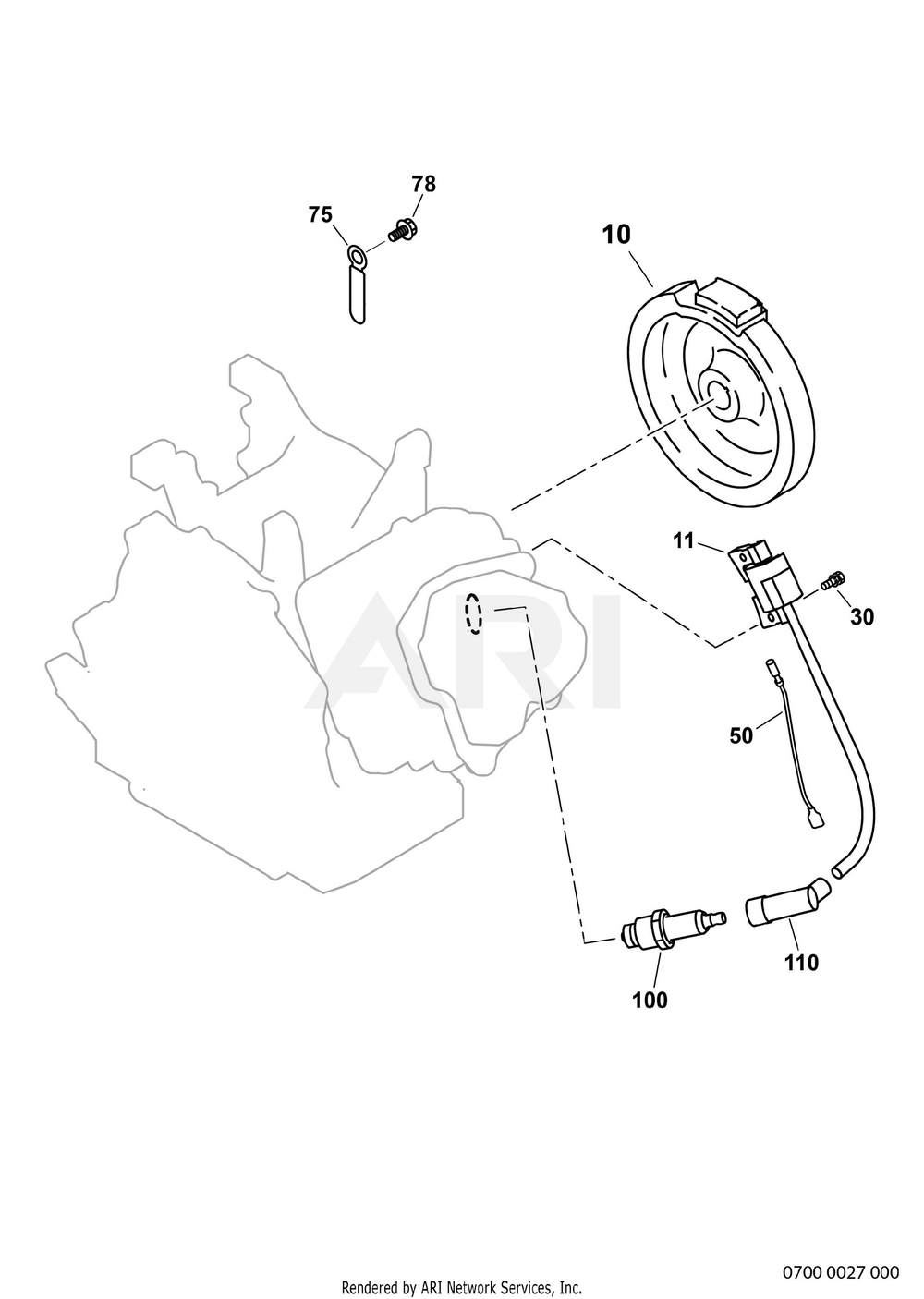 700 Ignition Diagram and Parts List for EX400D51040  Subaru Engine