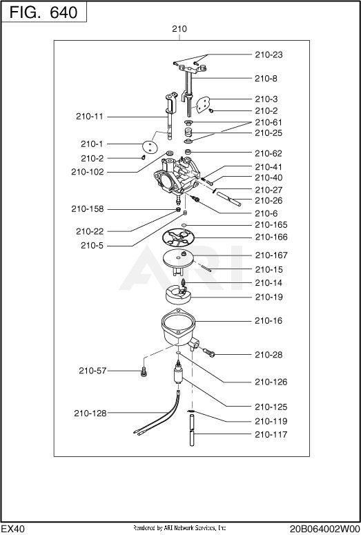 640 Fuel And Lubricant Diagram and Parts List for EX400DE5050  Subaru Engine