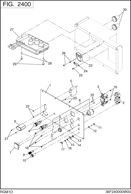 Control Box Diagram and Parts List for RGM1D018000 RGV14000 Subaru Generator
