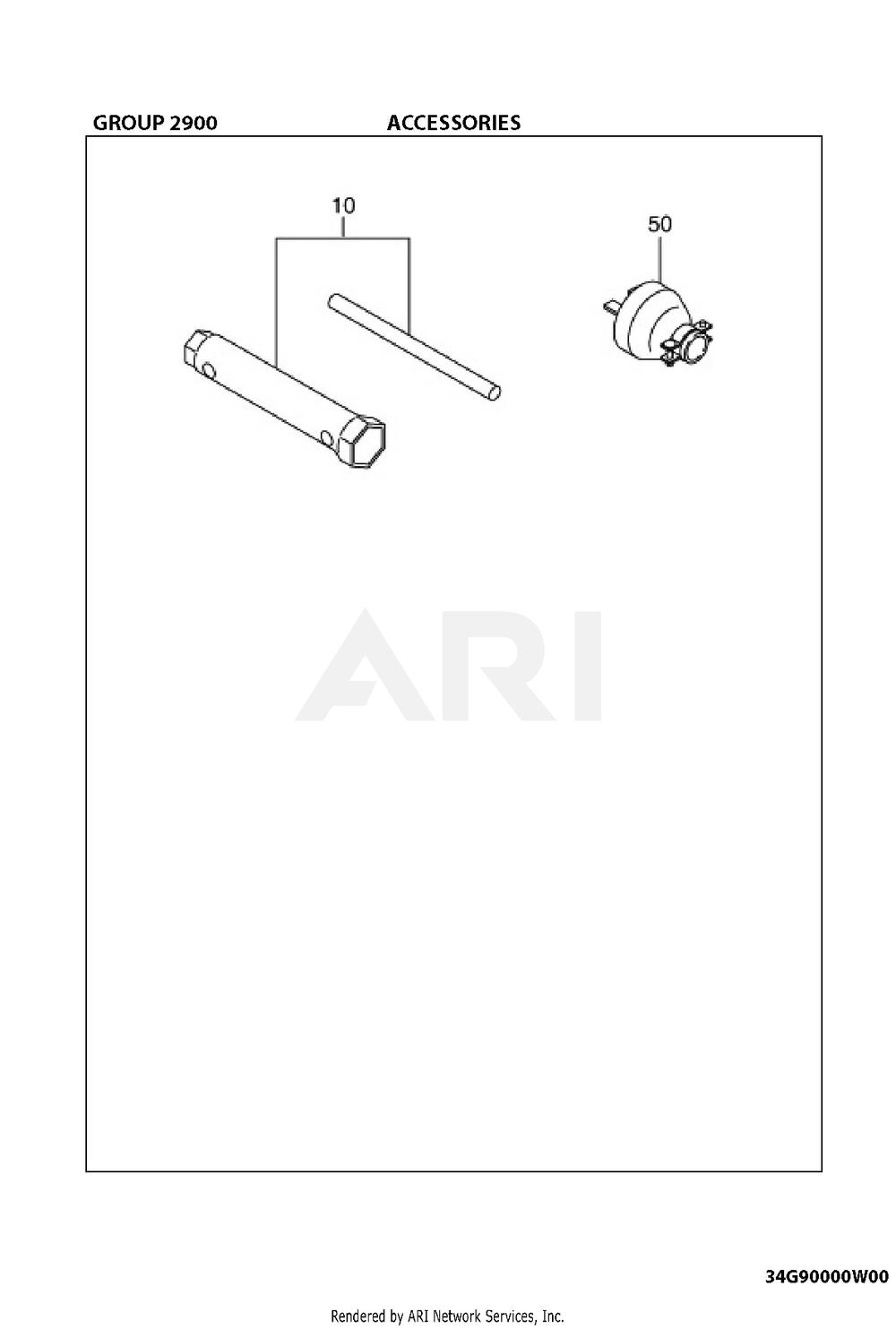 2900 Accessories Diagram and Parts List for RAS28023030  Subaru Generator