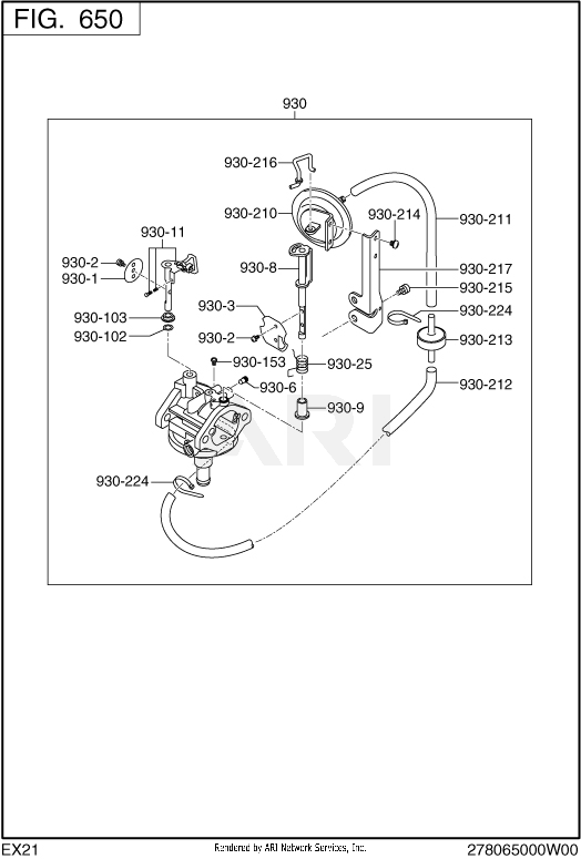 600 Fuel And Lubricant Diagram and Parts List for EX210LD2012  Subaru Engine