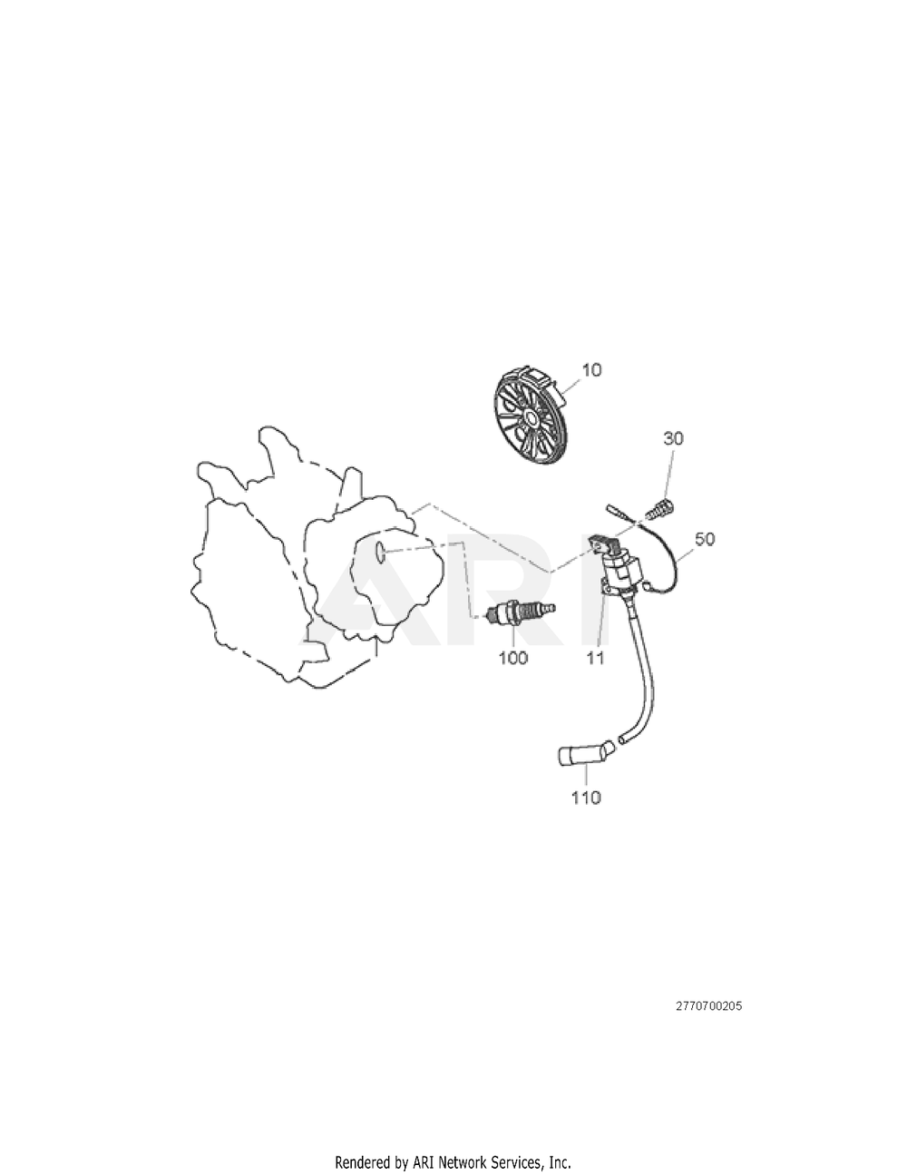 700 Electric Device Diagram and Parts List for RAS28023021  Subaru Generator