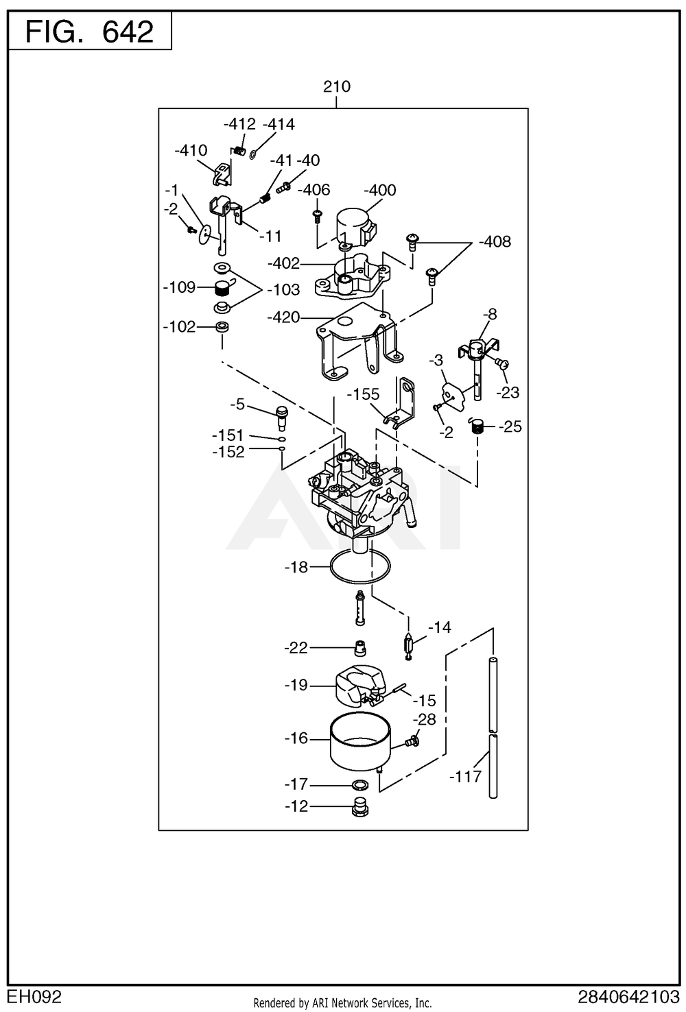 642 Fuel And Lubricant Diagram and Parts List for RAS17023094  Subaru Generator