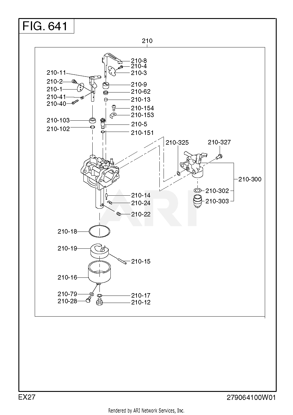 641 Fuel And Lubricant Diagram and Parts List for EX270DS0290  Subaru Engine