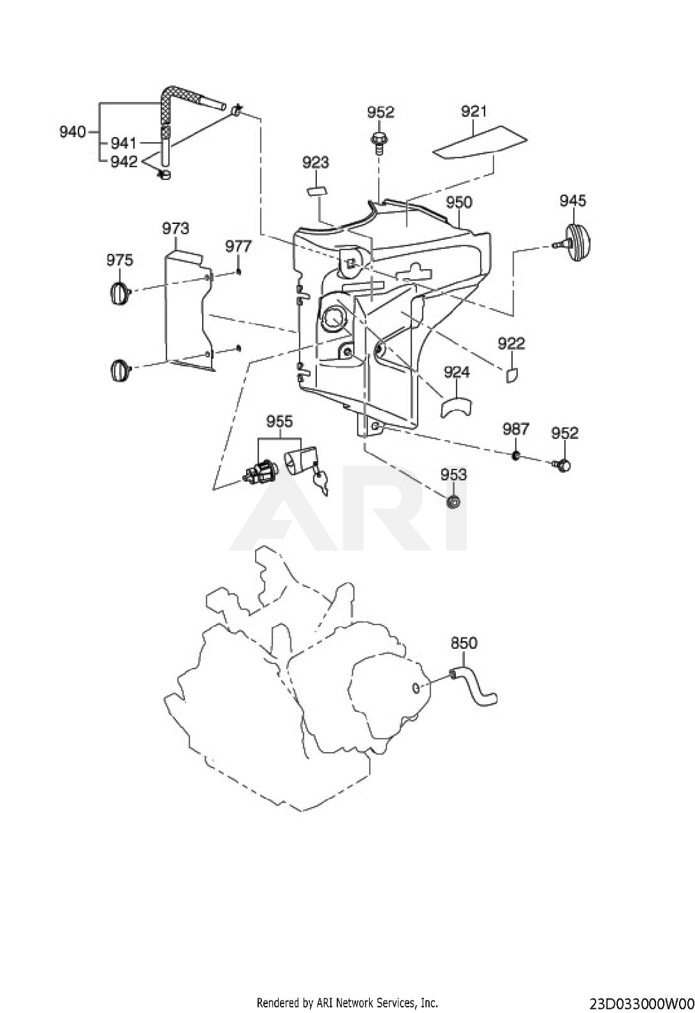 330 Intake And Exhaust Diagram and Parts List for EE400DSM500  Subaru Engine
