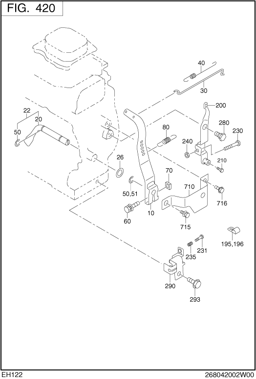 Governor,operation Diagram and Parts List for EH122D46781 EH122 Subaru Engine