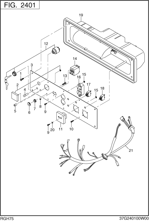 Control Box Diagram and Parts List for RGH75052500 RGH7500 Subaru Generator