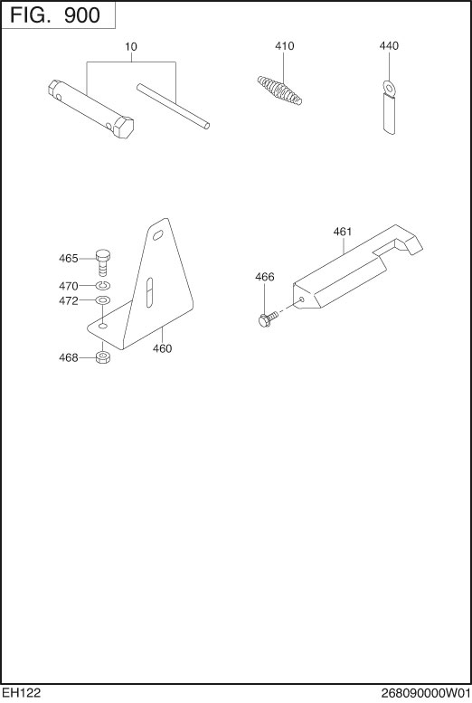 Accessories Diagram and Parts List for EH122B00090 EH122 Subaru Engine