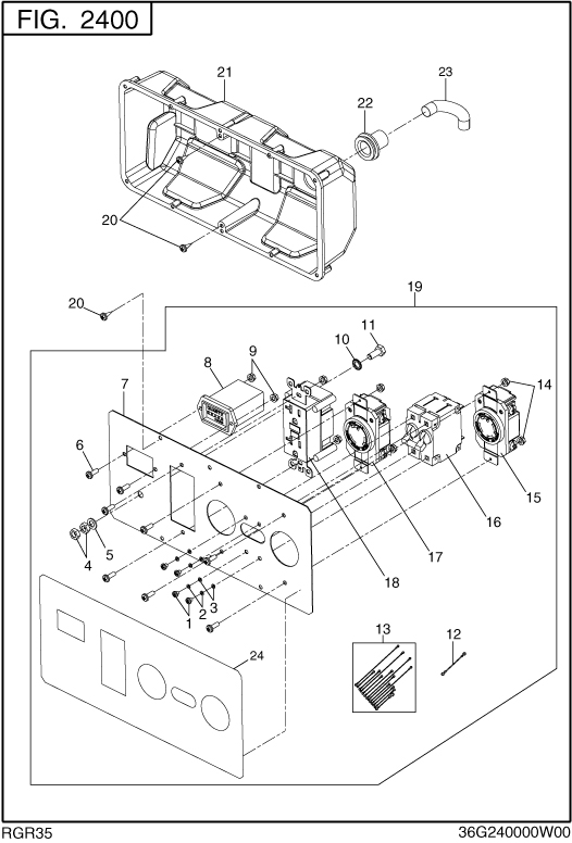 Control Box Diagram and Parts List for RGR35023000 SGX3500 Subaru Generator