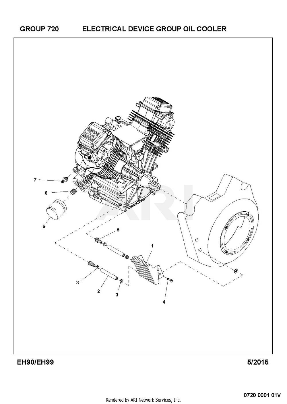 720 Electric Device Diagram and Parts List for EH990VS0010  Subaru Engine