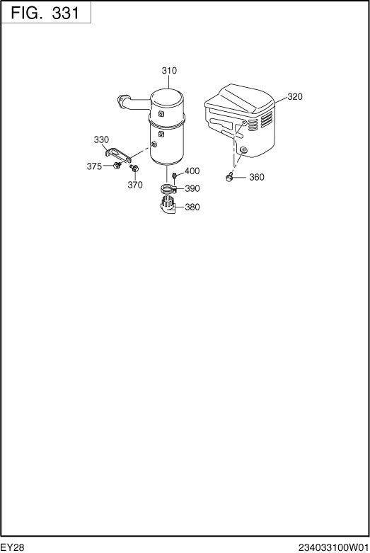 Intake,exhaust Diagram and Parts List for EY280DC0510 EY280 Subaru Engine