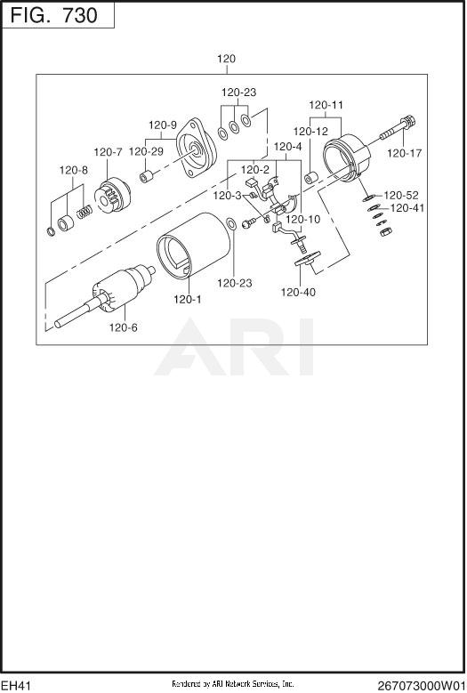 730 Electric Device Diagram and Parts List for EH410YS0814  Subaru Engine