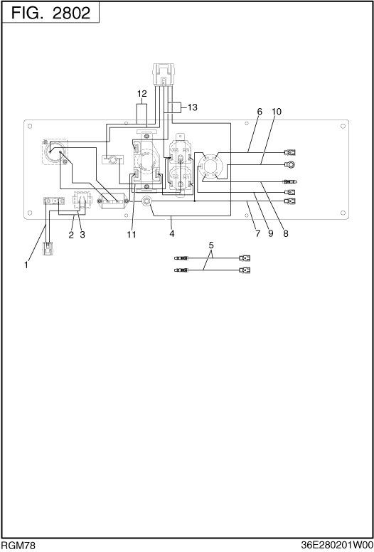 Wire Harness Diagram and Parts List for RGM78016510 RGX7800E Subaru Generator