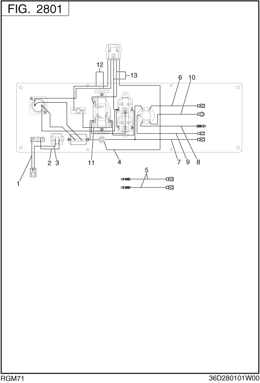 Wire Harness Diagram and Parts List for RGM71016510 RGX7100E Subaru Generator
