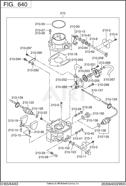 640 Fuel And Lubricant Diagram and Parts List for EH650DC2471  Subaru Engine
