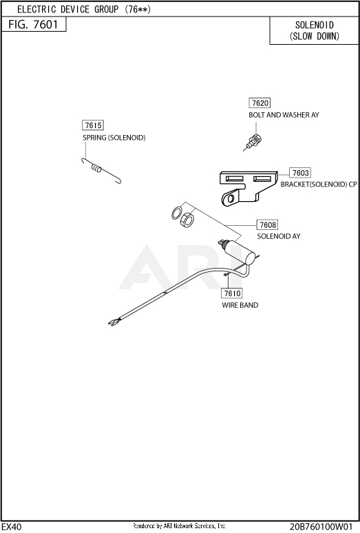 760 Electric Device Diagram and Parts List for EX400DE5220  Subaru Engine
