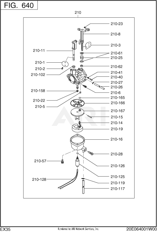 640 Fuel And Lubricant Diagram and Parts List for EX350DE5011  Subaru Engine