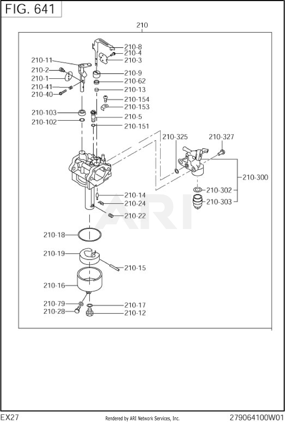 641 Fuel And Lubricant Diagram and Parts List for EX270DE5031  Subaru Engine