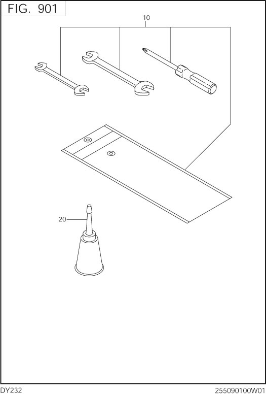 Accessories Label Diagram and Parts List for DY232DD0201 DY232 Subaru Engine