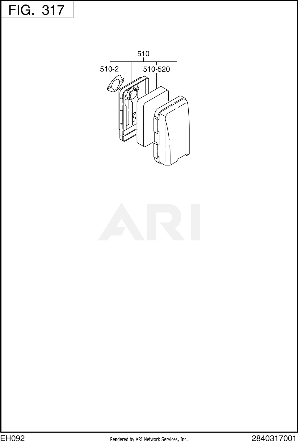 317 Intake And Exhaust Diagram and Parts List for RGS17023080  Subaru Generator