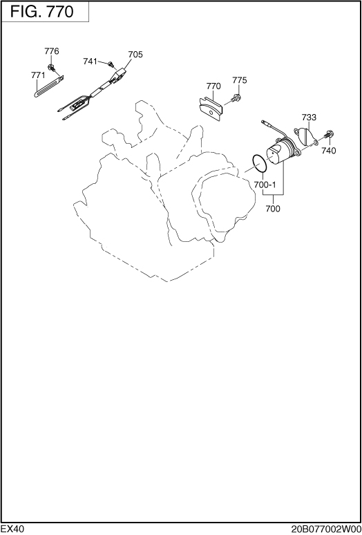 Electric Device Diagram and Parts List for EX400DM5030 EX400 Subaru Engine